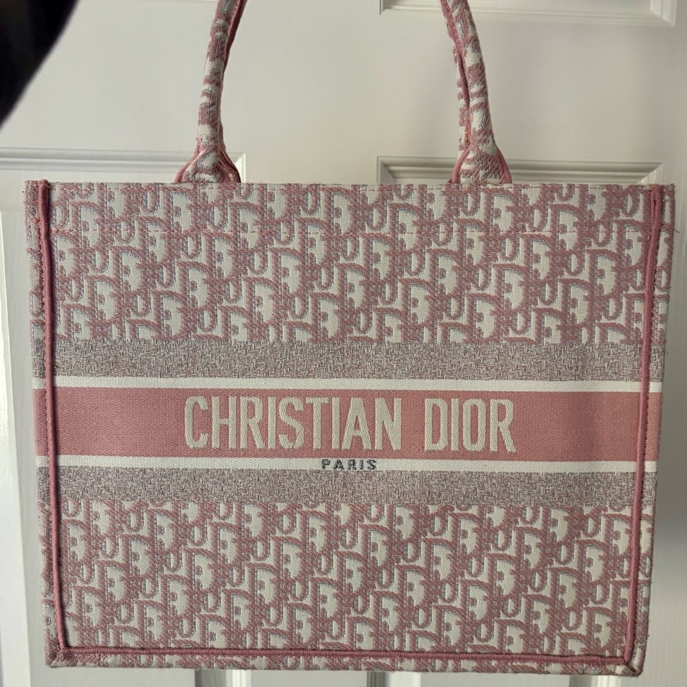Dior Pink and white Monogram Tote
